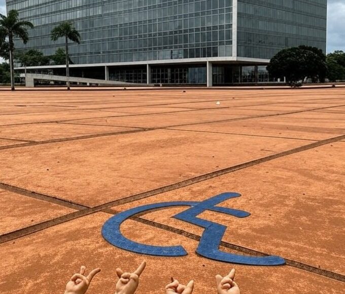 Edifício da Câmara Legislativa do DF em Brasília, destacando falhas na inclusão de Libras.
