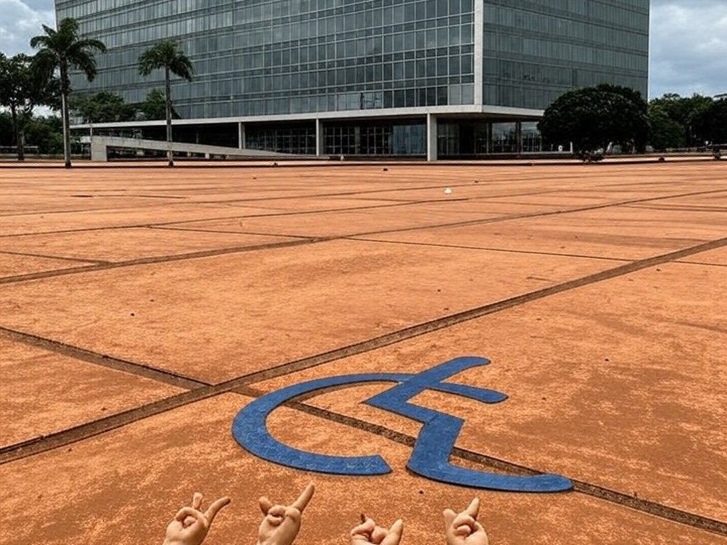 Edifício da Câmara Legislativa do DF em Brasília, destacando falhas na inclusão de Libras.