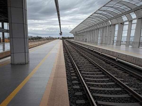 Estação de metrô em Brasília com painéis vazios, representando transparência tardia nos custos do transporte público no DF aprovado pela CLDF.