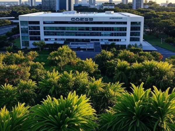Fachada da sede da Caesb em Brasília, simbolizando divulgação de resultados provisórios de avaliações em concurso.