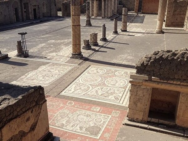 Escavações revelando segredos da arquitetura romana com tecnologias avançadas em sítio histórico.