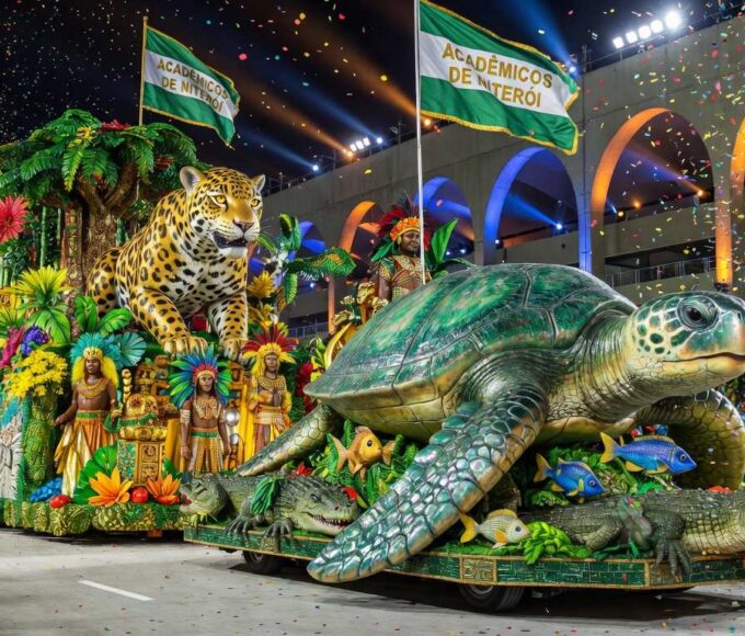 Sambódromo vazio no Carnaval do Rio após rebaixamento da Acadêmicos de Niterói.