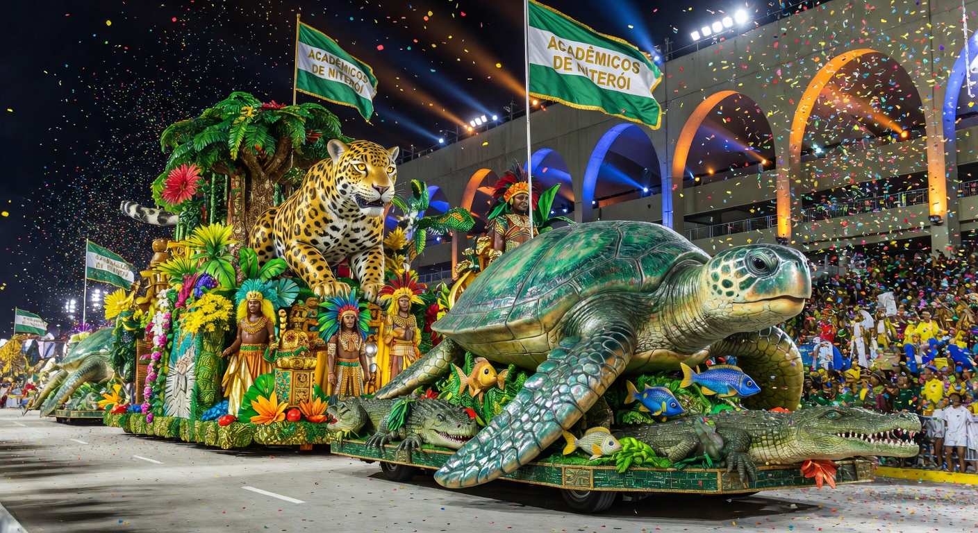 Sambódromo vazio no Carnaval do Rio após rebaixamento da Acadêmicos de Niterói.
