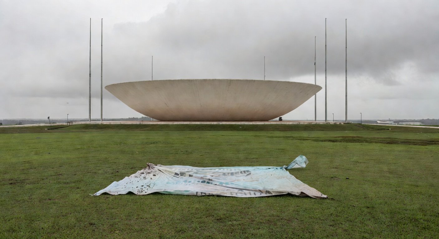 Edifício do CRO-DF em Brasília com elementos de homenagem aos 60 anos e símbolos de demandas ignoradas de odontólogos.