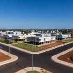 Vista da região do Riacho Fundo II no DF com investimentos em infraestrutura urbana para autossuficiência.