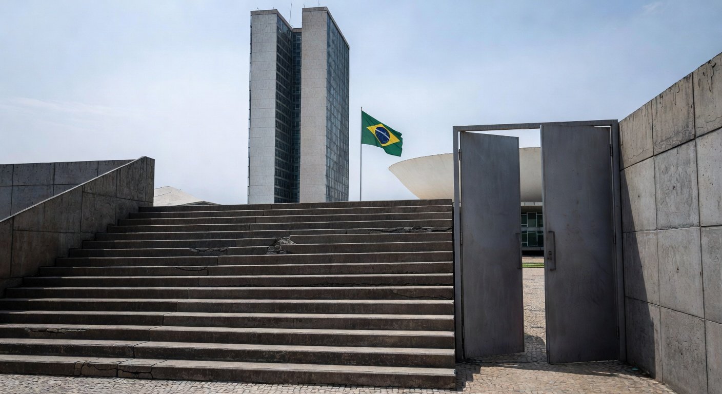 Edifício da CLDF em Brasília com bandeiras do Dia Mundial da Síndrome de Down, destacando críticas por falta de políticas efetivas.