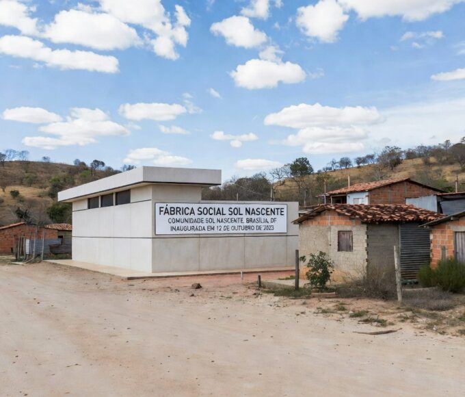 Prédio da Fábrica Social inaugurado no Sol Nascente, Brasília, para capacitação de vulneráveis.