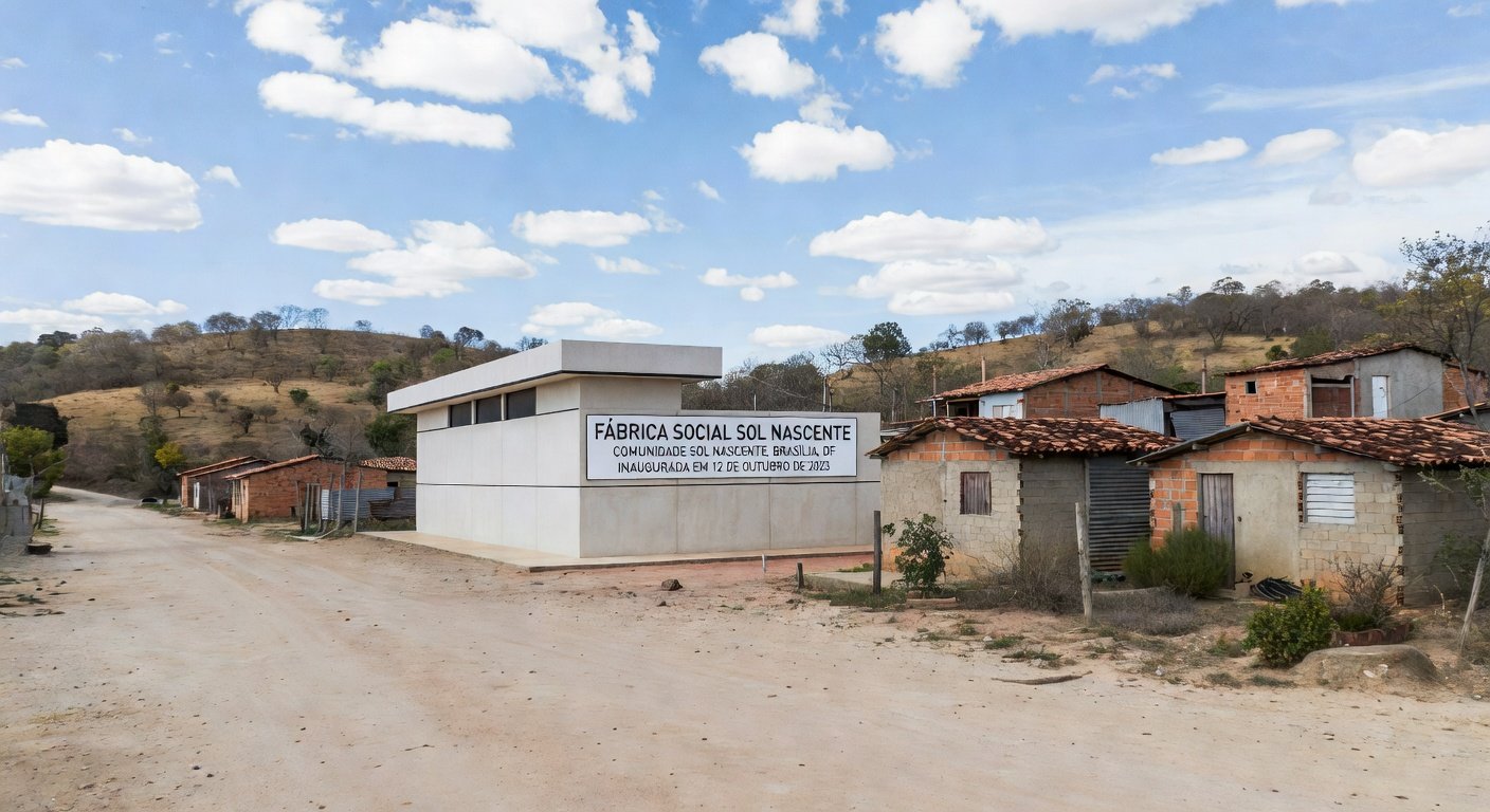 Prédio da Fábrica Social inaugurado no Sol Nascente, Brasília, para capacitação de vulneráveis.