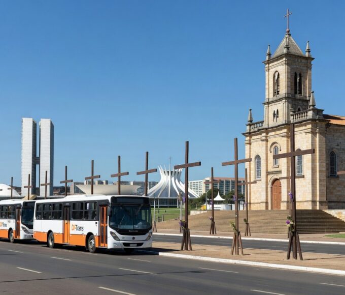 Ônibus gratuitos em Brasília para Via Sacra e eventos da Semana Santa.