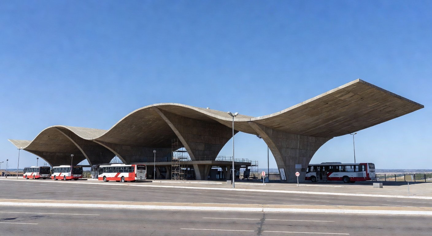 Vista da Rodoviária de Brasília com ônibus e arquitetura moderna, representando esforços para mitigar impactos da privatização.