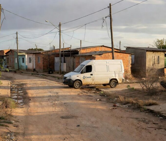 Vans da Caesb em atendimento móvel por falta de estrutura fixa no DF