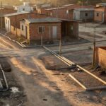 Bairro de Ceilândia com casas modestas em área de vulnerabilidade social
