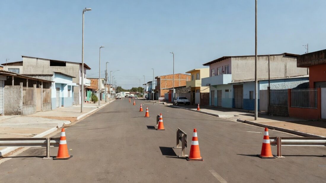 Centro de Ceilândia durante operação de reorganização urbana pelo GDF