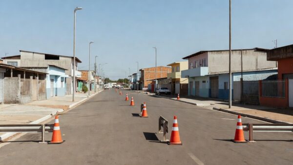 Centro de Ceilândia durante operação de reorganização urbana pelo GDF