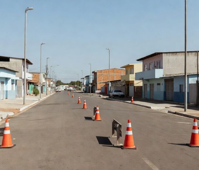 Centro de Ceilândia durante operação de reorganização urbana pelo GDF
