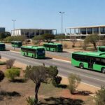Ônibus elétricos em operação no transporte público de Brasília