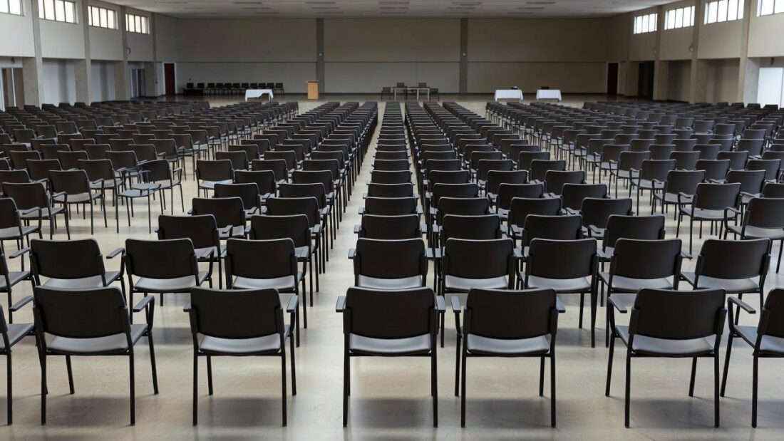 Auditório em Brasília para evento contra violência e golpes em idosos