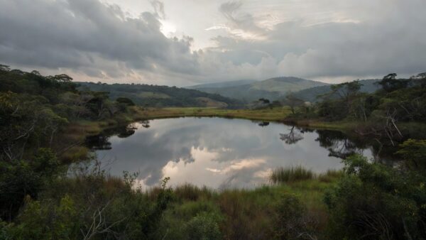 Lago Corumbá em Goiás com águas tranquilas e vegetação do cerrado