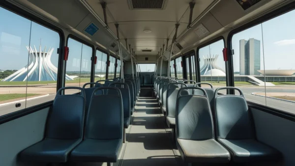 Ônibus público vazio em Brasília relacionado a caso de racismo