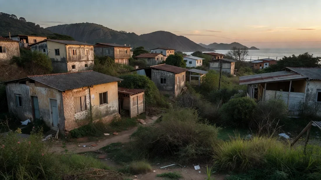 Área rural em Nova Jerusalém com casas e terrenos abandonados devido à insegurança fundiária
