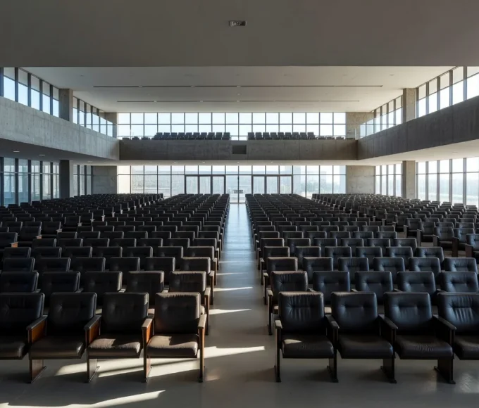 Plenário vazio da CLDF em Brasília evidenciando distanciamento entre deputados e população