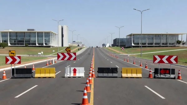 Vias do Plano Piloto em Brasília com alterações de trânsito por eventos
