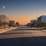Vista do Plano Piloto em Brasília com foco em segurança urbana