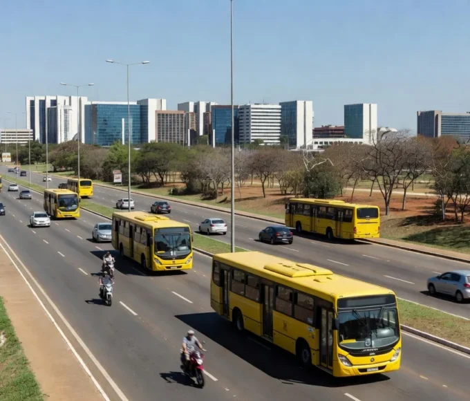 Faixas exclusivas de ônibus em Brasília após fim da greve dos rodoviários
