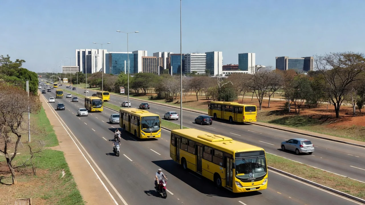 Faixas exclusivas de ônibus em Brasília após fim da greve dos rodoviários