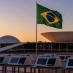 Congresso Nacional em Brasília com urnas eleitorais no segundo turno no DF